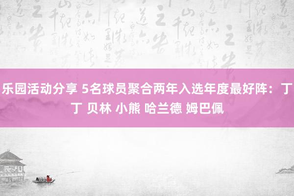 乐园活动分享 5名球员聚合两年入选年度最好阵：丁丁 贝林 小熊 哈兰德 姆巴佩